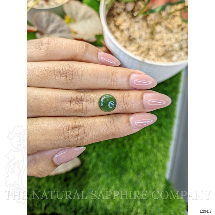 3.64 Ct. Green Cabochon Jade from Burma (Myanmar)