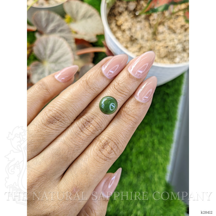 3.64 Ct. Green Cabochon Jade from Burma (Myanmar)