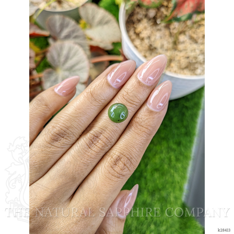 3.19 Ct. Green Cabochon Jade from Burma (Myanmar)