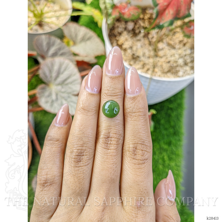 3.19 Ct. Green Cabochon Jade from Burma (Myanmar)
