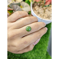 3.19 Ct. Green Cabochon Jade from Burma (Myanmar) Life Style