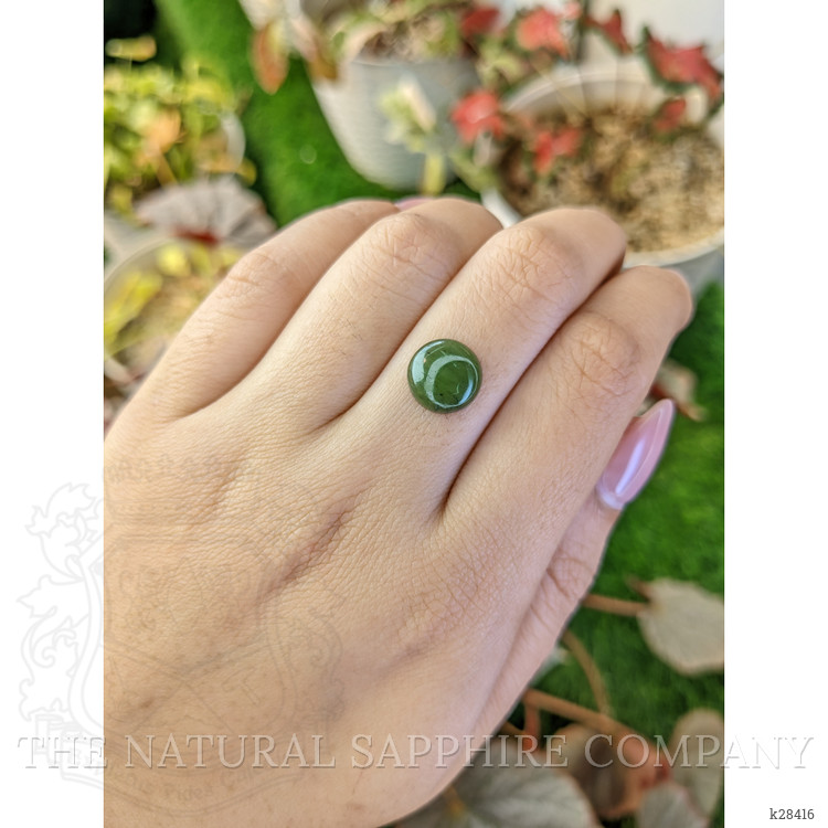 3.37 Ct. Green Cabochon Jade from Burma (Myanmar)