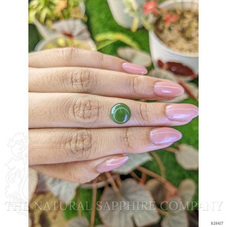 3.44 Ct. Green Cabochon Jade from Burma (Myanmar)
