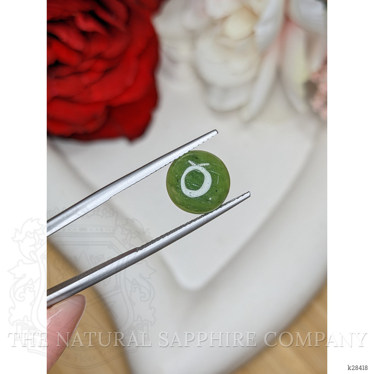 3.14 Ct. Green Cabochon Jade from Burma (Myanmar)