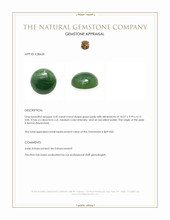 3.45 Ct. Green Cabochon Jade from Burma (Myanmar) Appraisal