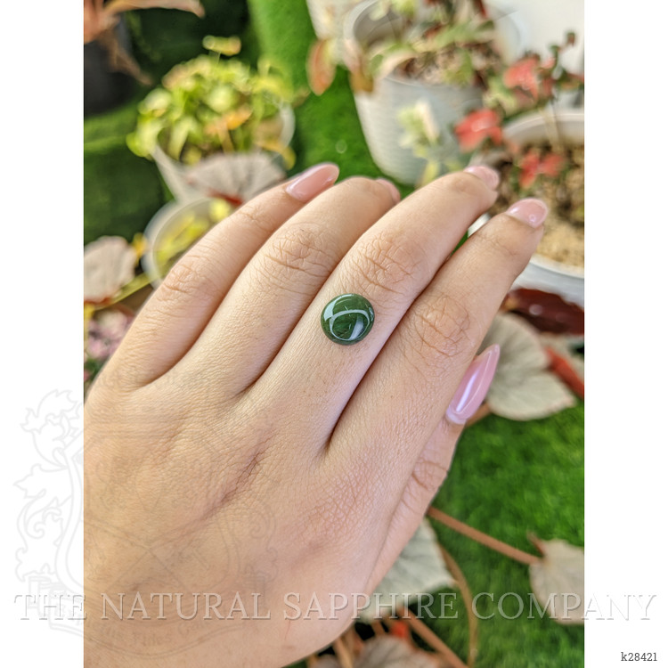 2.99 Ct. Green Cabochon Jade from Burma (Myanmar)