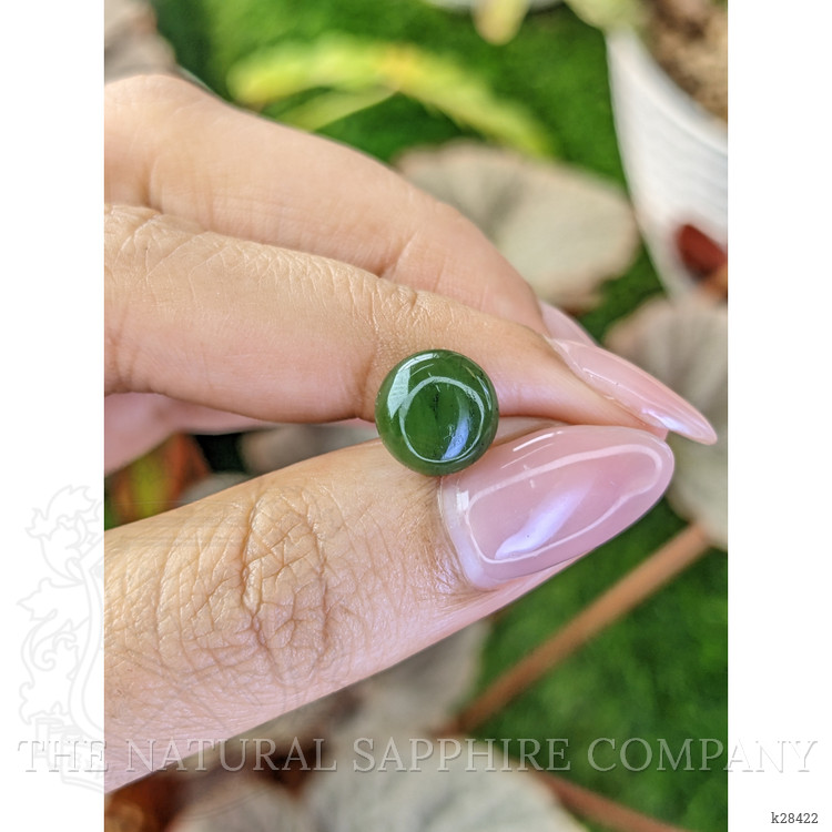 3.29 Ct. Green Cabochon Jade from Burma (Myanmar)