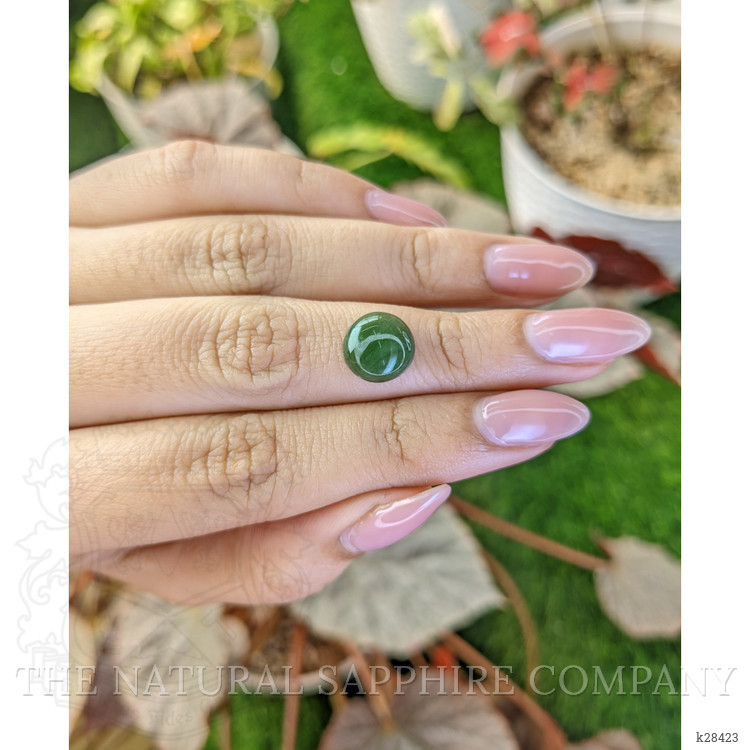2.87 Ct. Green Cabochon Jade from Burma (Myanmar)