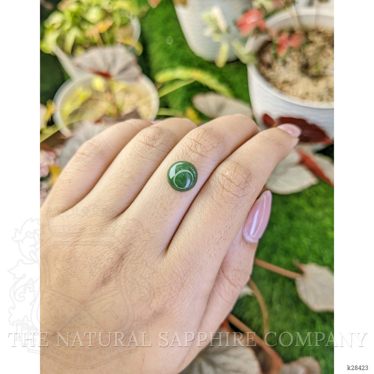 2.87 Ct. Green Cabochon Jade from Burma (Myanmar)