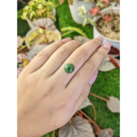 3.18 Ct. Green Cabochon Jade from Burma (Myanmar) Life Style