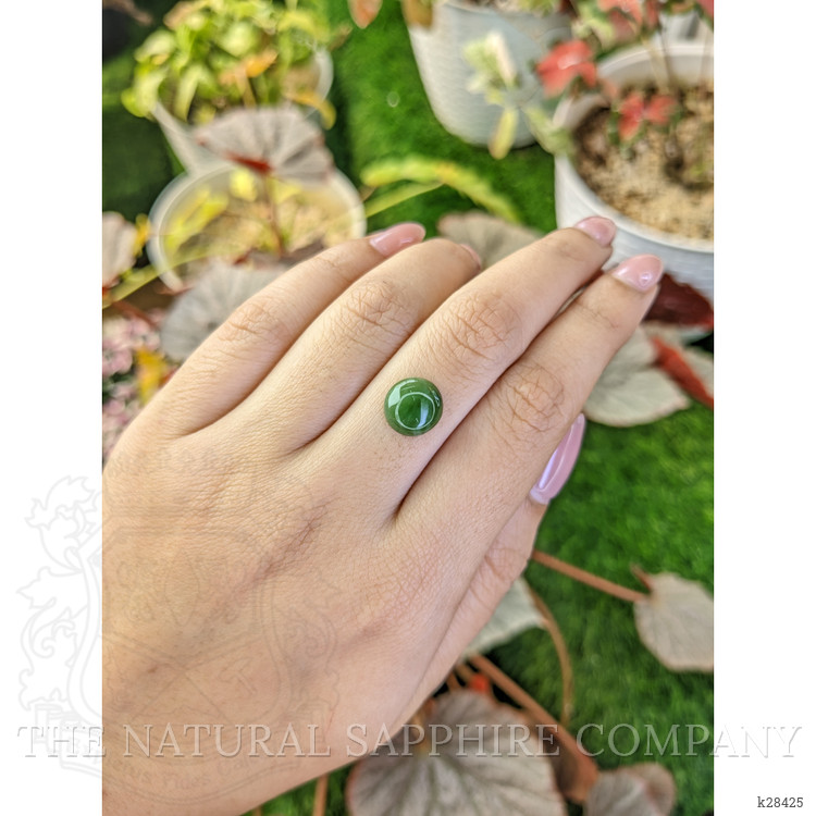 3.18 Ct. Green Cabochon Jade from Burma (Myanmar)