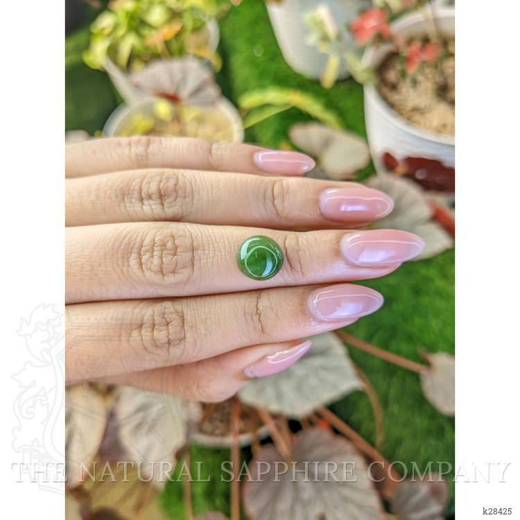 3.18 Ct. Green Cabochon Jade from Burma (Myanmar)
