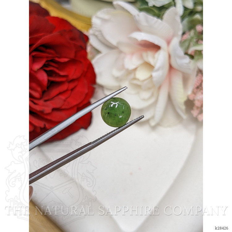 3.04 Ct. Green Cabochon Jade from Burma (Myanmar)