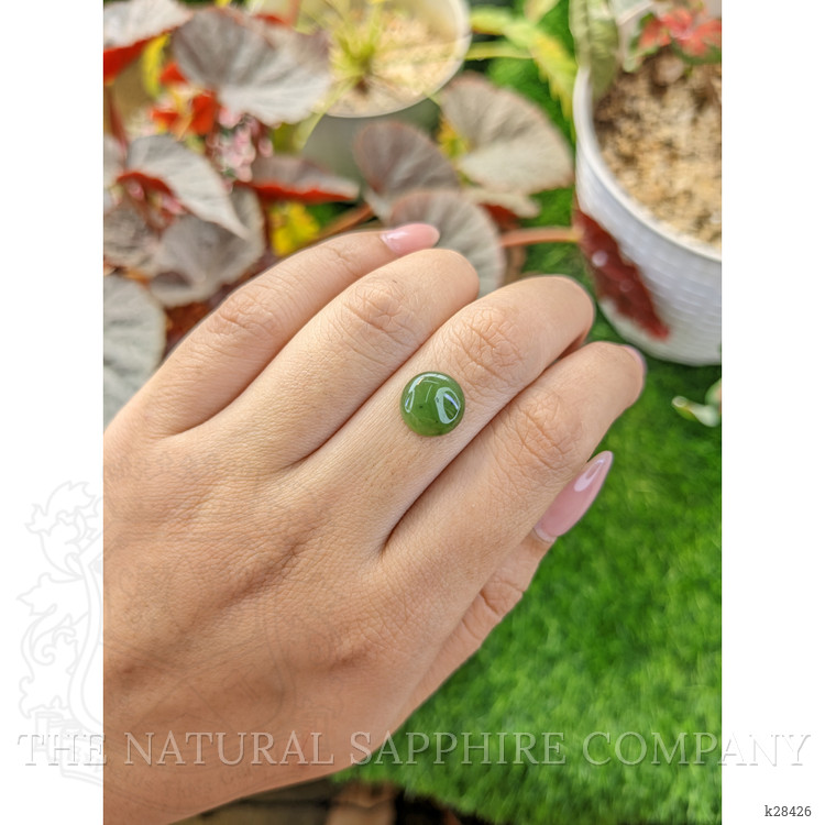 3.04 Ct. Green Cabochon Jade from Burma (Myanmar)
