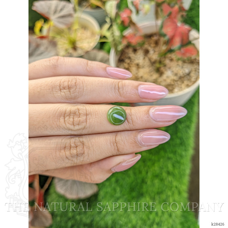 3.04 Ct. Green Cabochon Jade from Burma (Myanmar)