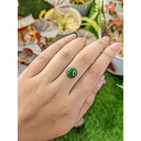 3.52 Ct. Green Cabochon Jade from Burma (Myanmar) Life Style