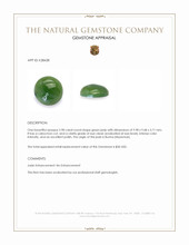 2.98 Ct. Green Cabochon Jade from Burma (Myanmar) Appraisal