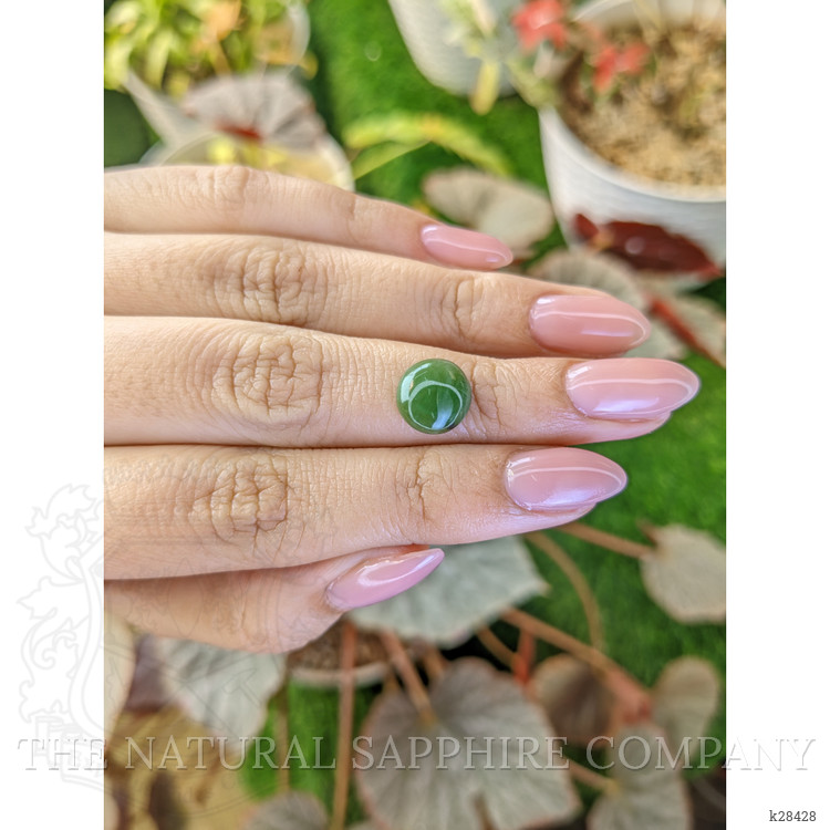 2.98 Ct. Green Cabochon Jade from Burma (Myanmar)
