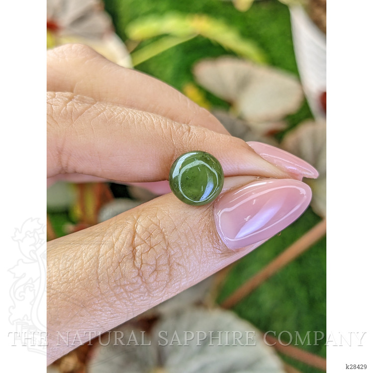 2.89 Ct. Green Cabochon Jade from Burma (Myanmar)