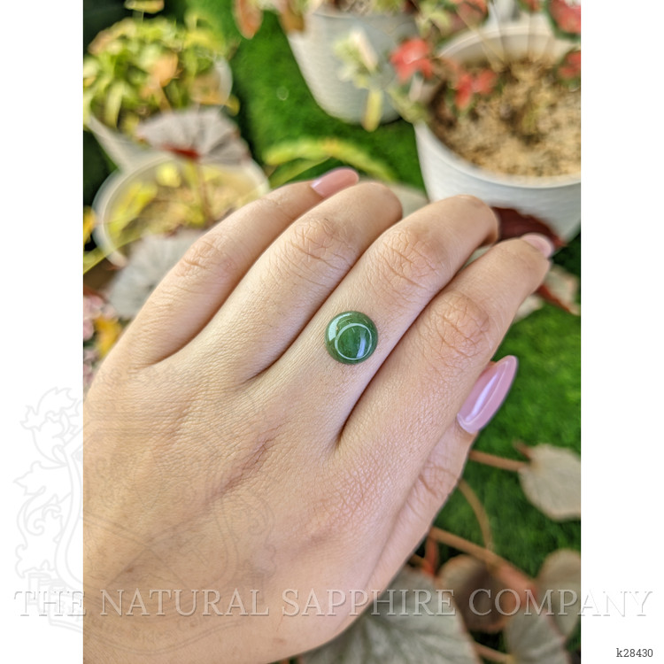 3.19 Ct. Green Cabochon Jade from Burma (Myanmar)