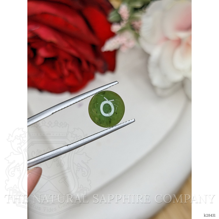 3.53 Ct. Green Cabochon Jade from Burma (Myanmar)