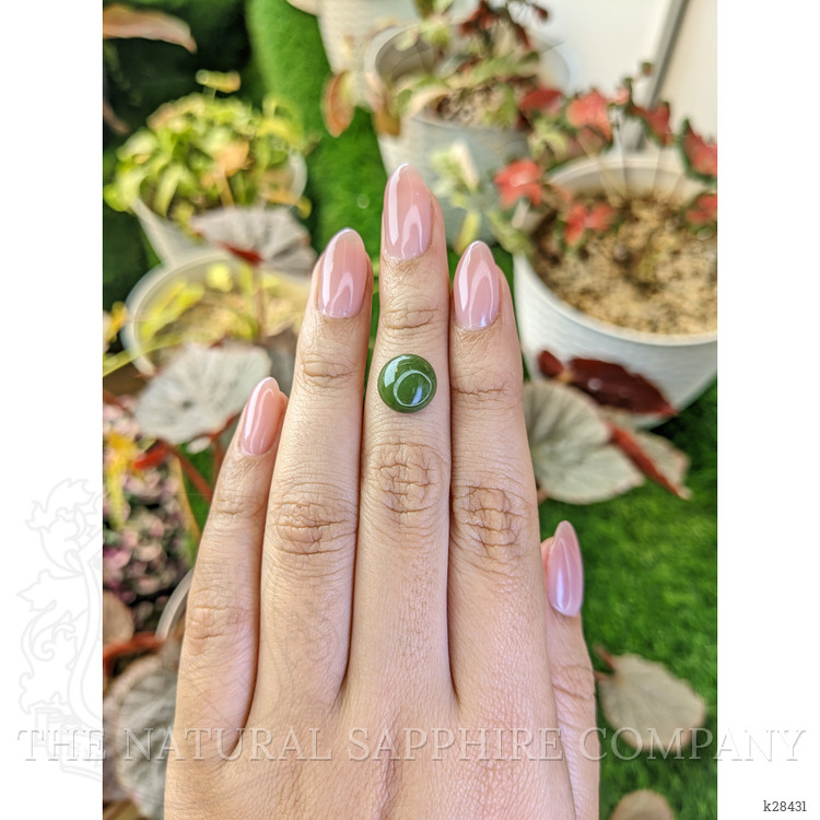 3.53 Ct. Green Cabochon Jade from Burma (Myanmar)