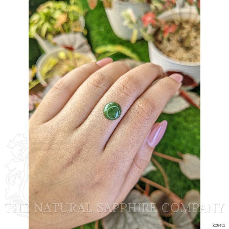 2.89 Ct. Green Cabochon Jade from Burma (Myanmar)