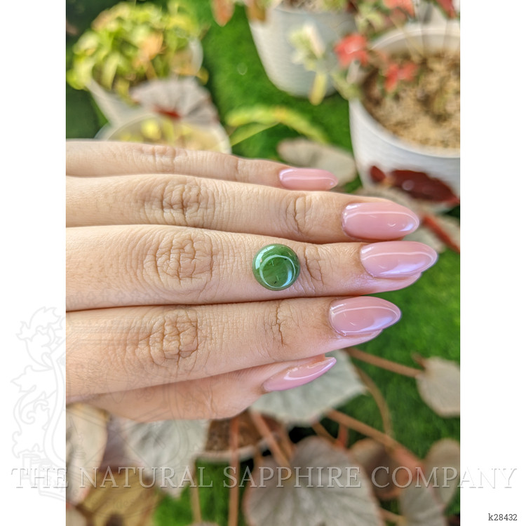 2.89 Ct. Green Cabochon Jade from Burma (Myanmar)