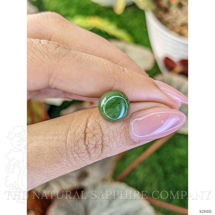 2.89 Ct. Green Cabochon Jade from Burma (Myanmar)