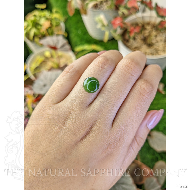 3.02 Ct. Green Cabochon Jade from Burma (Myanmar)