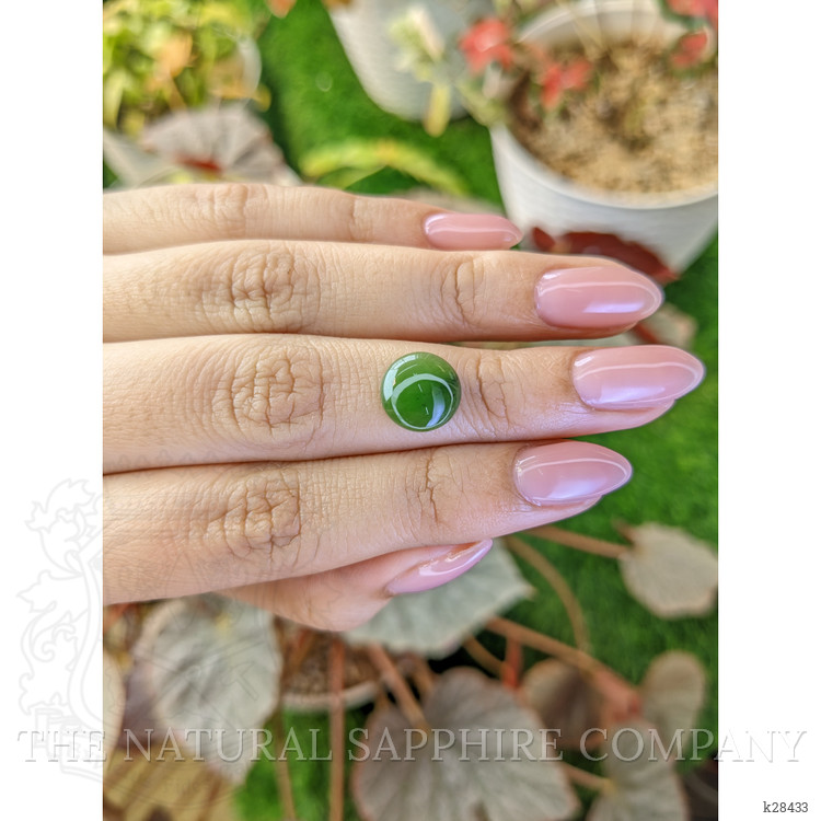 3.02 Ct. Green Cabochon Jade from Burma (Myanmar)