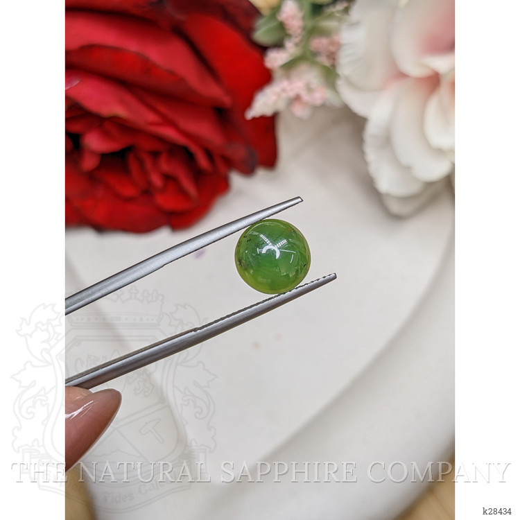 3.38 Ct. Green Cabochon Jade from Burma (Myanmar)