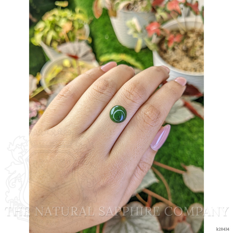 3.38 Ct. Green Cabochon Jade from Burma (Myanmar)