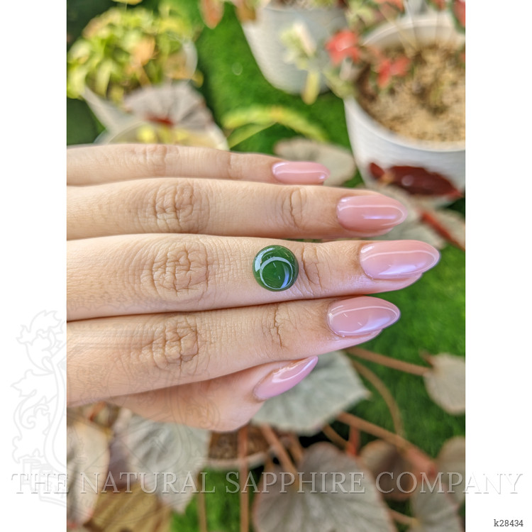 3.38 Ct. Green Cabochon Jade from Burma (Myanmar)