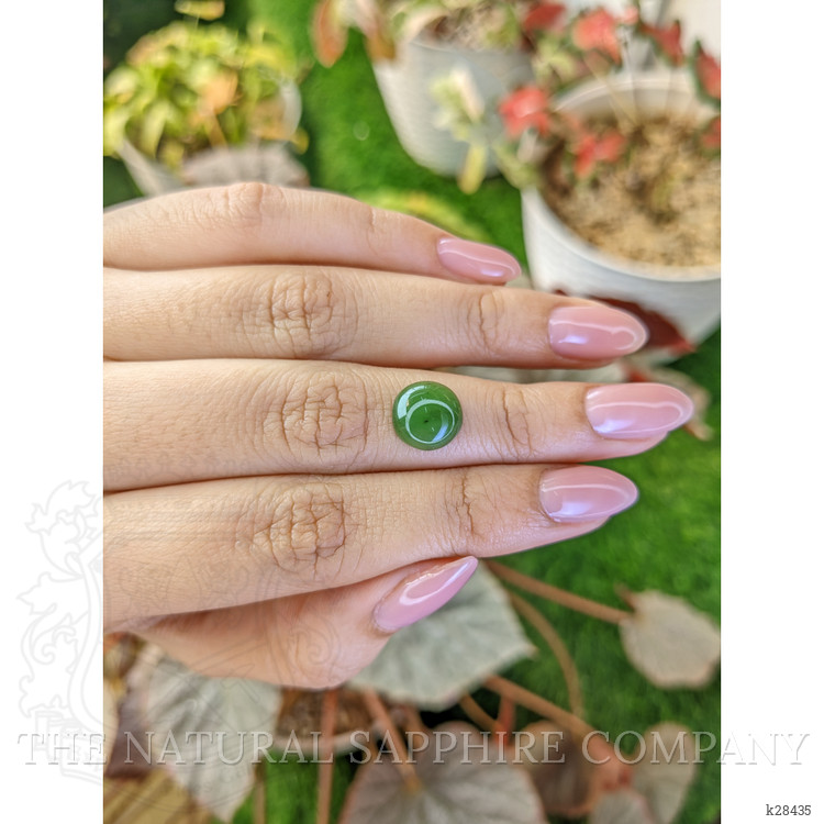 3.59 Ct. Green Cabochon Jade from Burma (Myanmar)