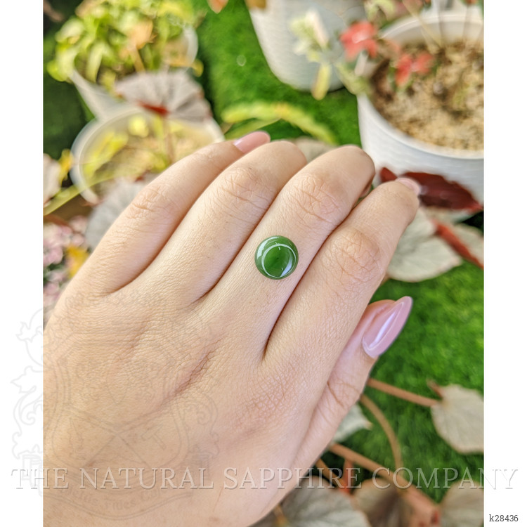 2.86 Ct. Green Cabochon Jade from Burma (Myanmar)