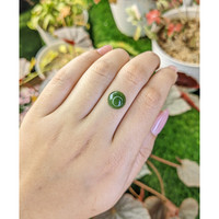 3.39 Ct. Green Cabochon Jade from Burma (Myanmar) Life Style