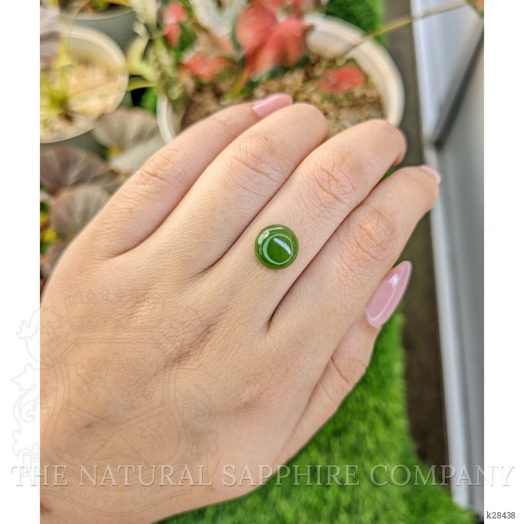 3.53 Ct. Green Cabochon Jade from Burma (Myanmar)