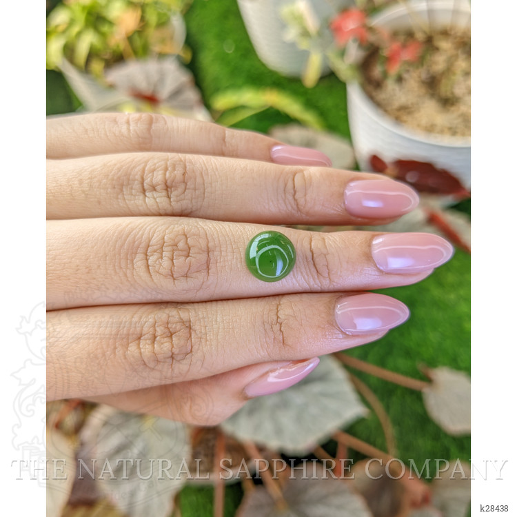 3.53 Ct. Green Cabochon Jade from Burma (Myanmar)