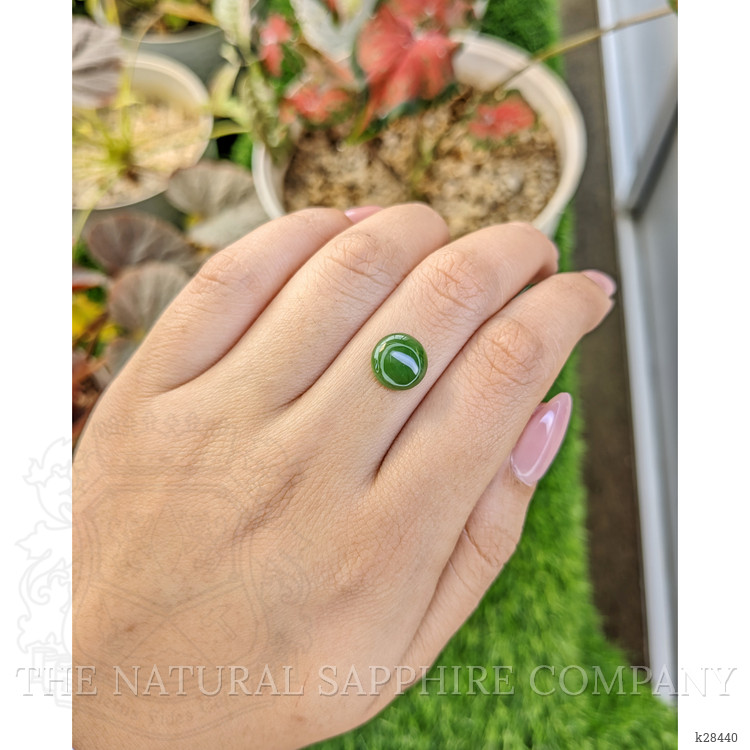 2.89 Ct. Green Cabochon Jade from Burma (Myanmar)