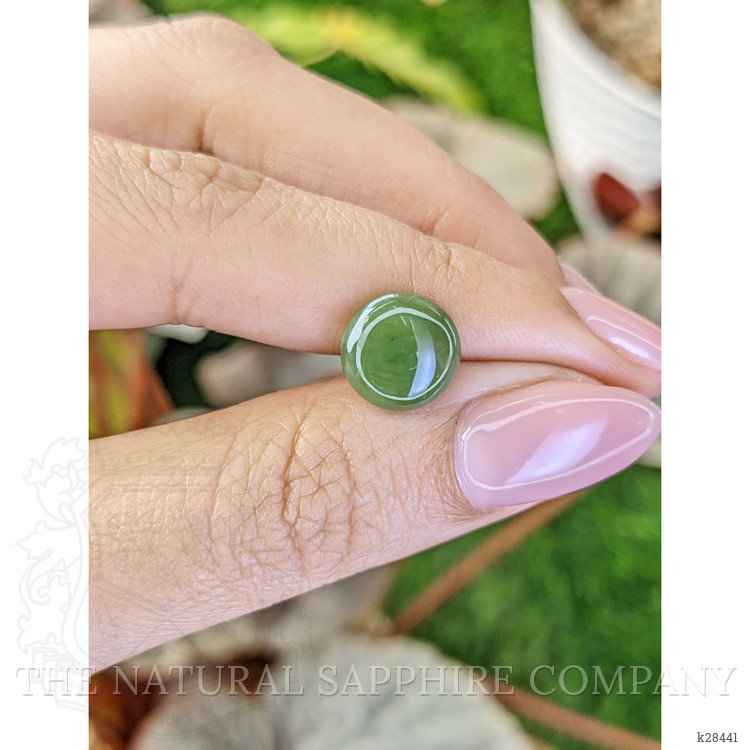 2.92 Ct. Green Cabochon Jade from Burma (Myanmar)