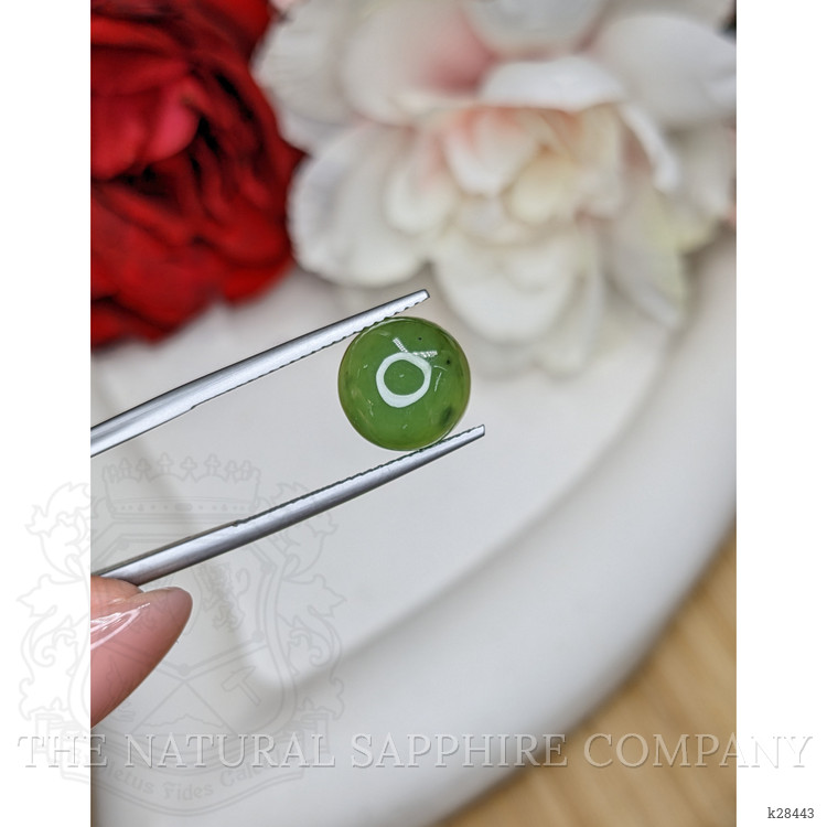3.98 Ct. Green Cabochon Jade from Burma (Myanmar)