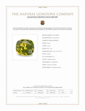 5.22 Ct. Yellowish Green Zircon from Ceylon (Sri Lanka) Scan Report