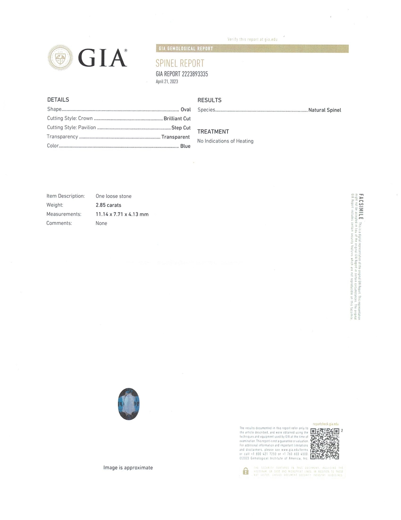 2.85 Ct. Spinel from Ceylon (Sri Lanka)