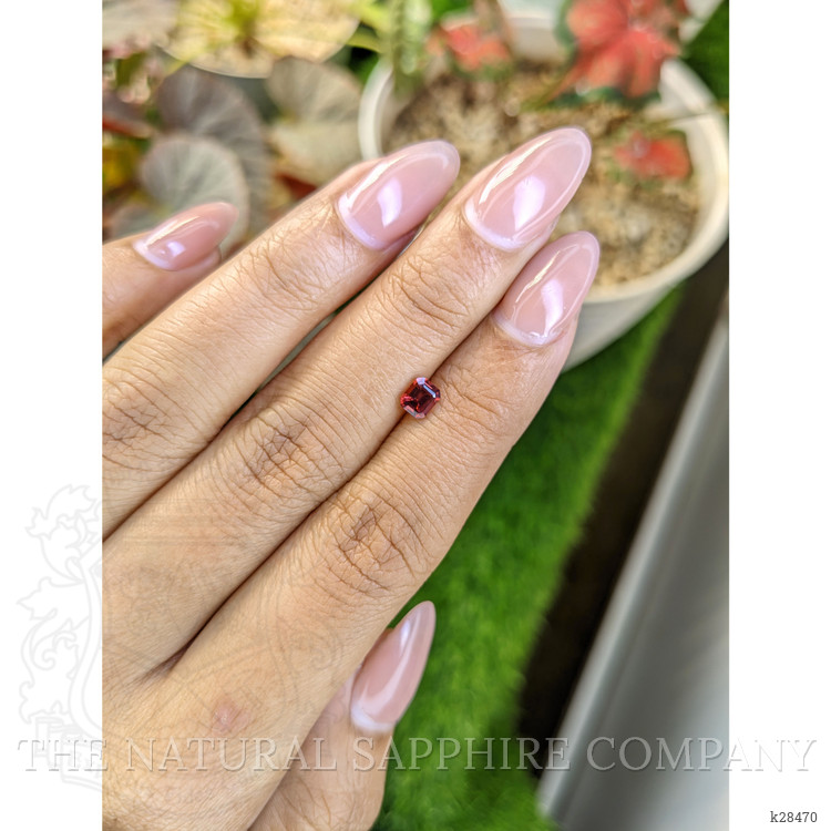 0.52 Ct. Red Rhodolite Garnet from Ceylon (Sri Lanka)