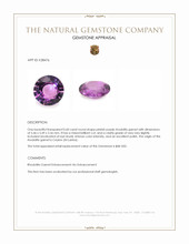 0.60 Ct. Pinkish Purple Rhodolite Garnet from Ceylon (Sri Lanka) Appraisal