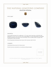 12.57 Ct. Cobalt Spinel from Ceylon (Sri Lanka) Appraisal