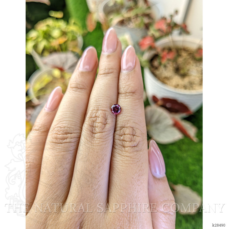 0.65 Ct. Purplish Pink Rhodolite Garnet from Ceylon (Sri Lanka)