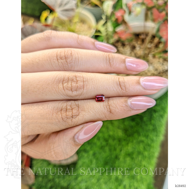0.59 Ct. Orangish Red Garnet from Ceylon (Sri Lanka)