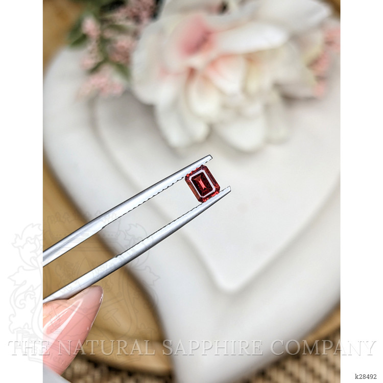 0.59 Ct. Orangish Red Garnet from Ceylon (Sri Lanka)